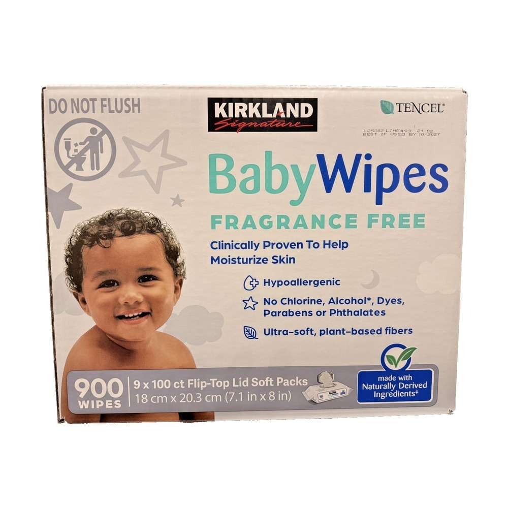Kirkland Signature Baby Wipes Ultra-soft Fragrance Free Hypoallergenic 900 CT
